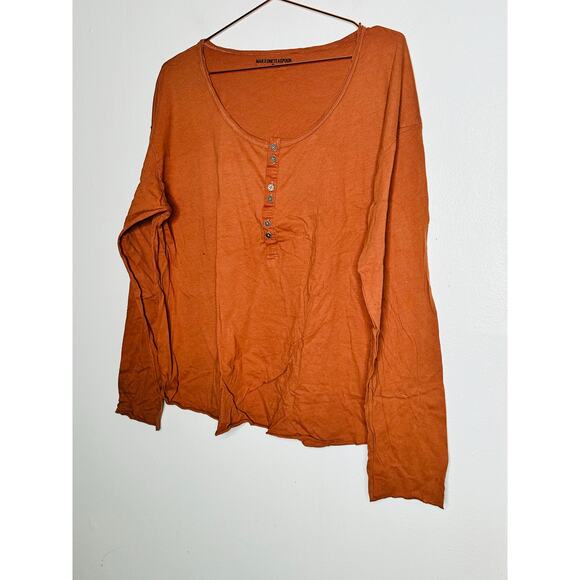 ONE TEASPOON Mens Mr Valentine Long Sleeve Camel Color Tee Shirt NWT Size Medium - Picture 3 of 11